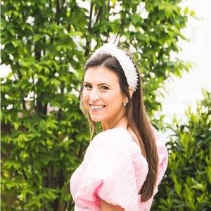 Rare LoveShackFancy x Lele Sadoughi Pastel Clouds Pearl Headband